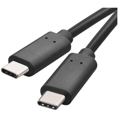 Przewód Usb 3.1 wtyk C - wtyk C, 1m czarny kabel