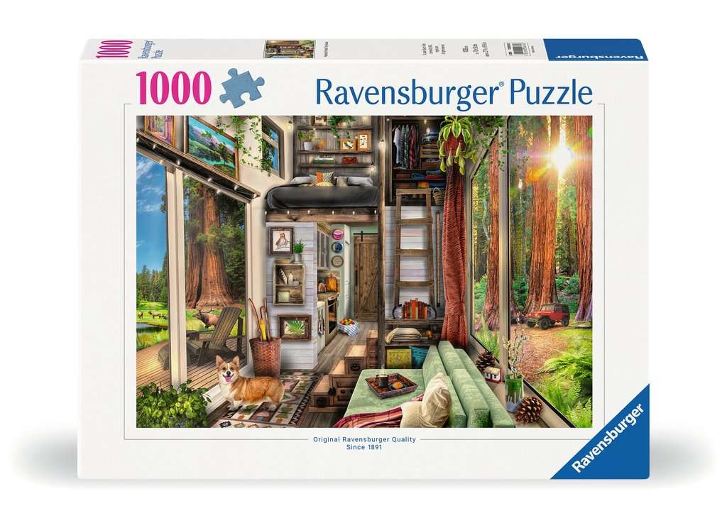 Ravensburger, Puzzle 1000: Domek w lesie (12000634). Wiek: 14+