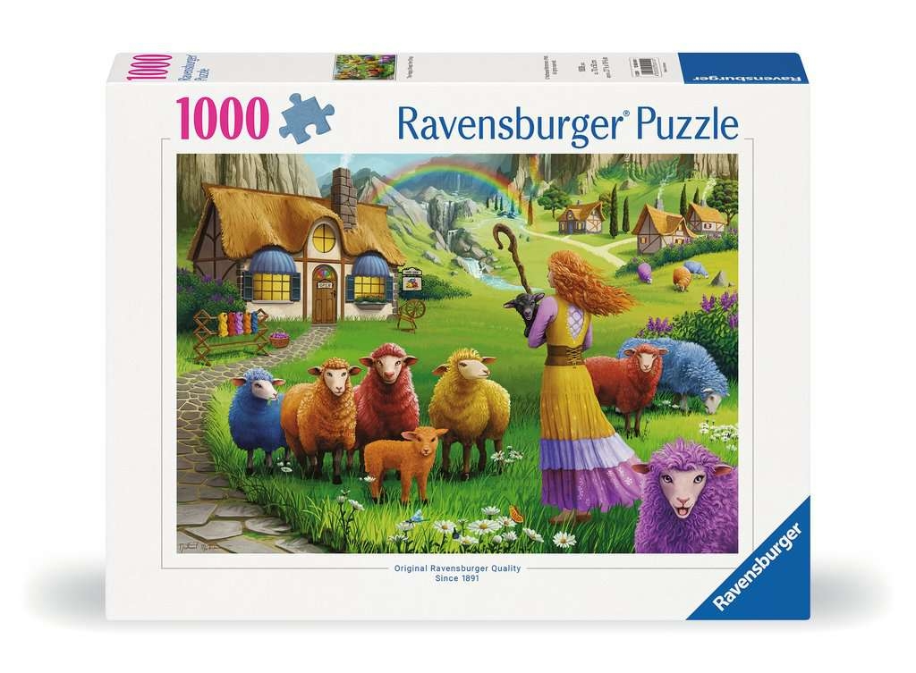 Ravensburger, Puzzle 1000: Kolorowa wełna (12000414). Wiek: 14+