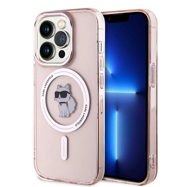 Etui Karl Lagerfeld IML Choupette MagSafe na iPhone 14 Pro Max - różowe