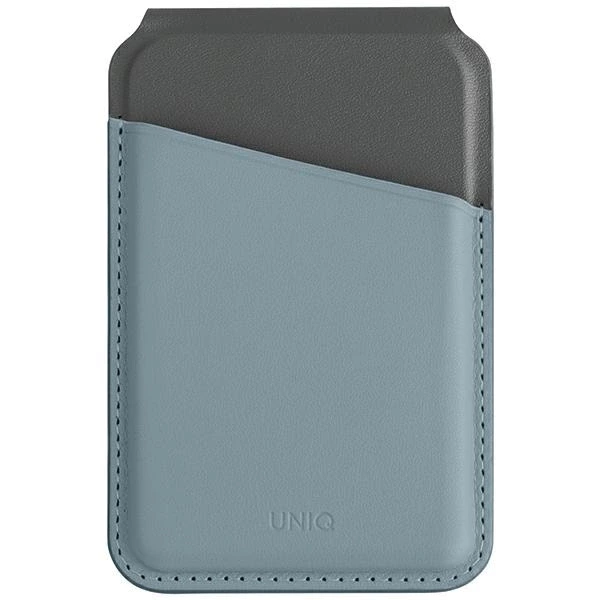 Portfel UNIQ Lyden DS magnetyczny RFID ze stojakiem na telefon - niebiesko-czarny
