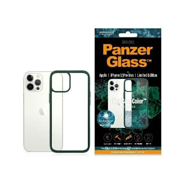 Etui PanzerGlass ClearCase na iPhone 12 Pro Max - przezroczysto-zielone