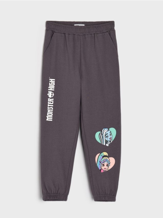 Sinsay - Spodnie dresowe Monster High - szary