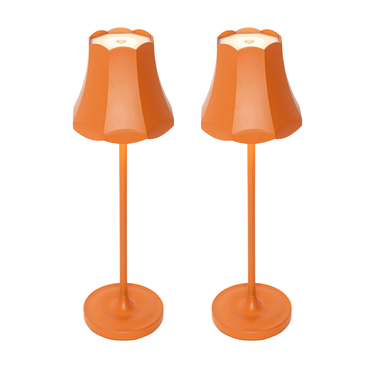 QAZQA Zestaw 2 lamp stołowych w stylu retro pomarańczowych ładowanych z gniazda USB IP44 - Granny