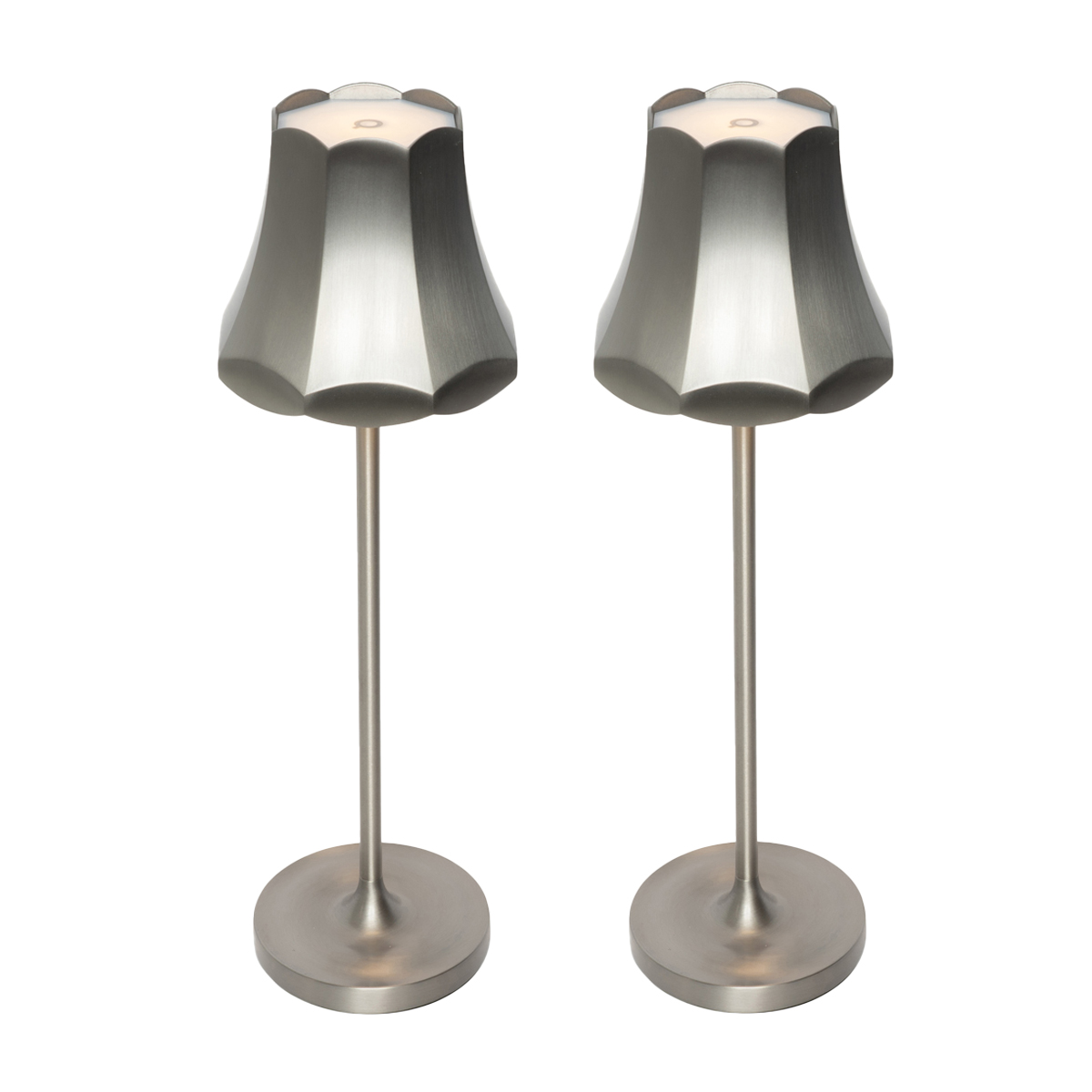 QAZQA Zestaw 2 lamp stołowych retro gunmetalowych ładowanych akumulatorowo IP44 - Granny