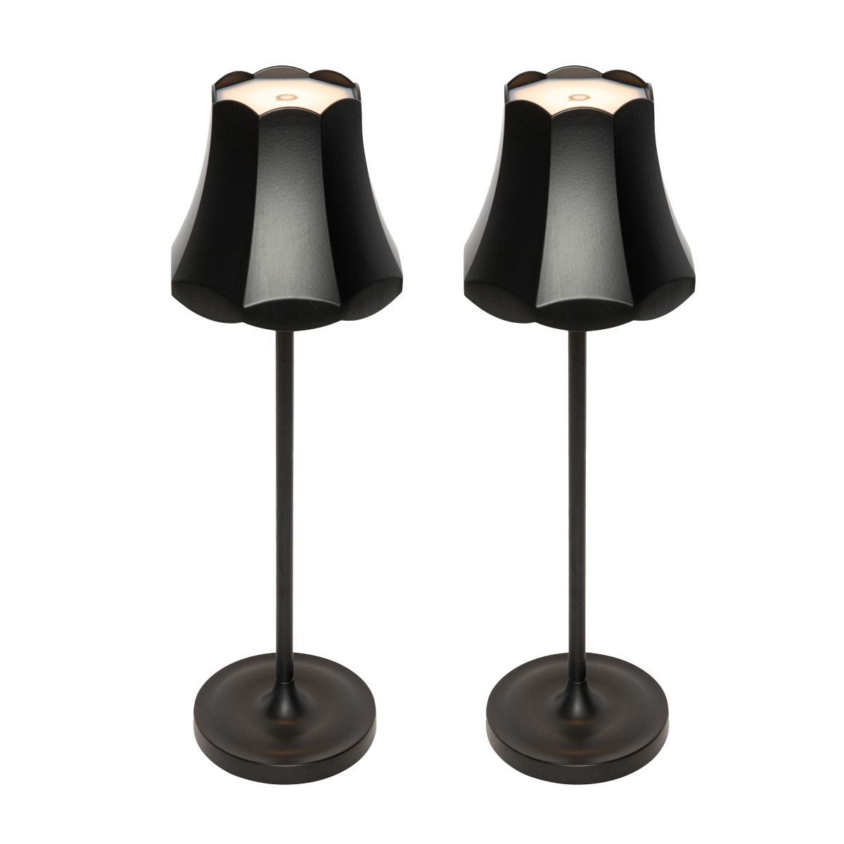 QAZQA Zestaw 2 lamp stołowych retro czarnych do ładowania IP44 - Granny