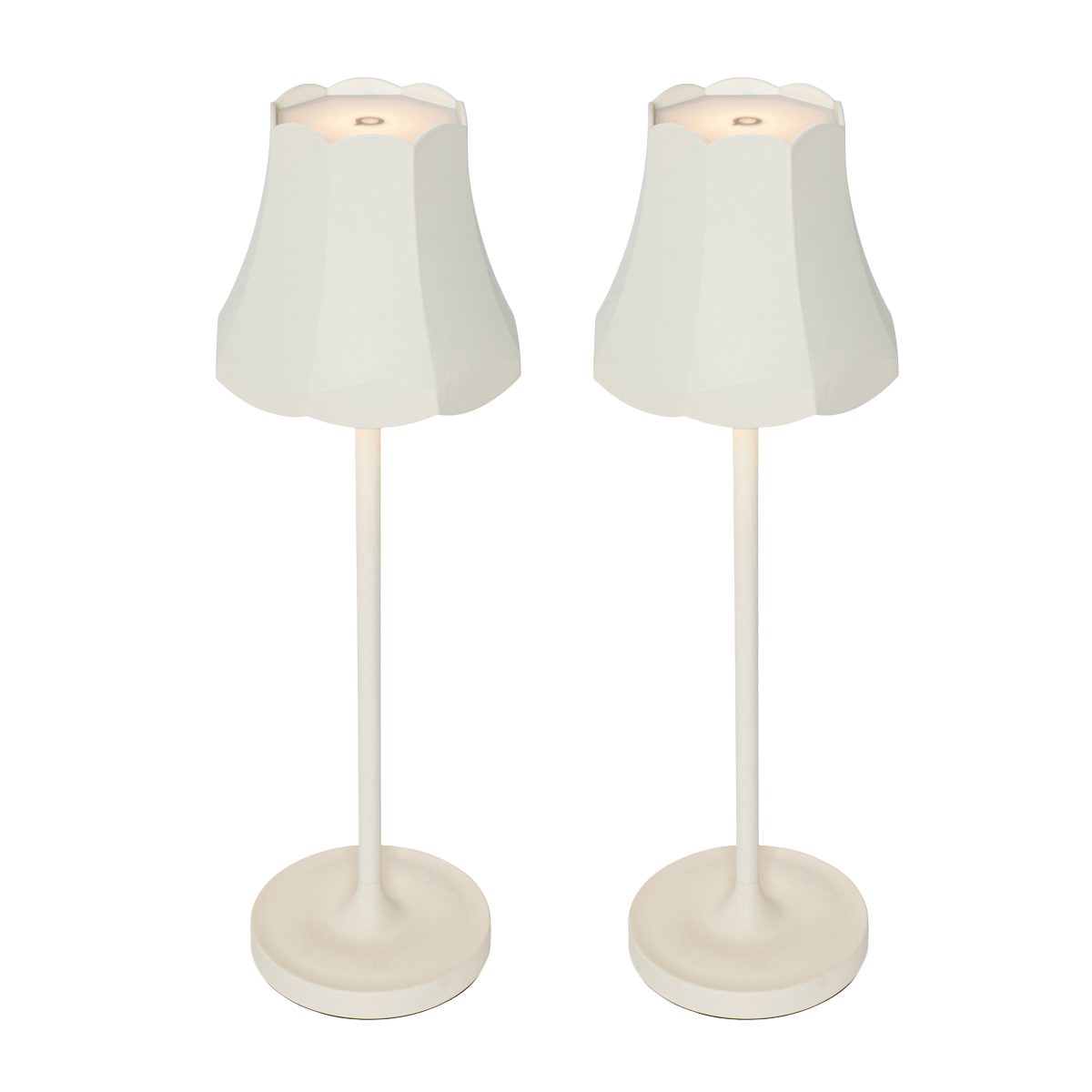 QAZQA Zestaw 2 lamp stołowych Retro kremowe ładowane IP44 - Granny