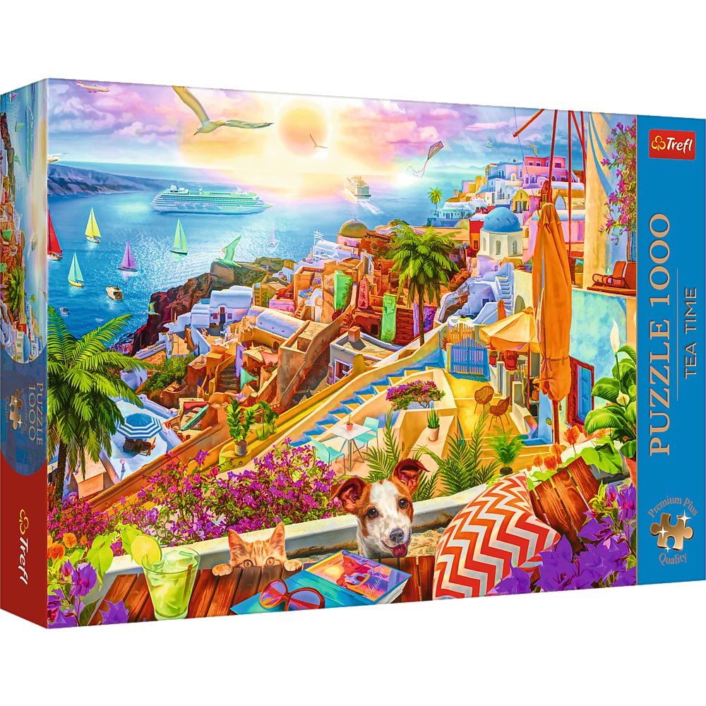 Trefl, Puzzle, Tea Time, Z wizytą na Santorini, 1000 elementów