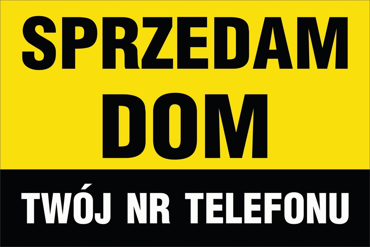 Tablica Szyld SPRZEDAM DOM 60x40cm , GRUBE PCV 5mm
