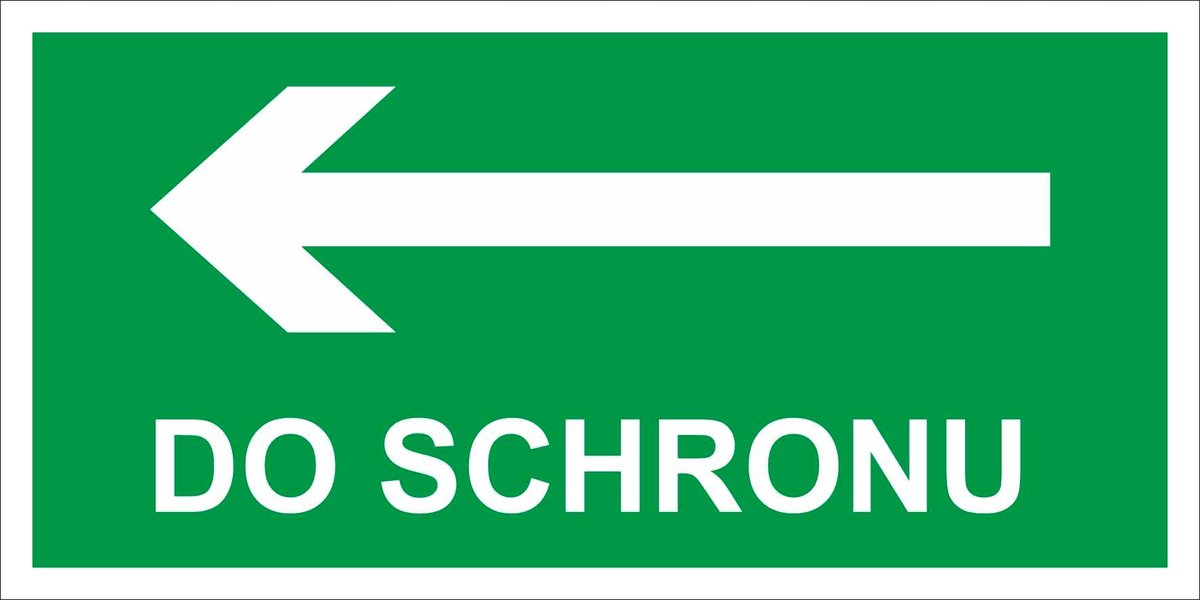 Tablica DO SCHRONU w lewo 20x40cm PCV 3mm