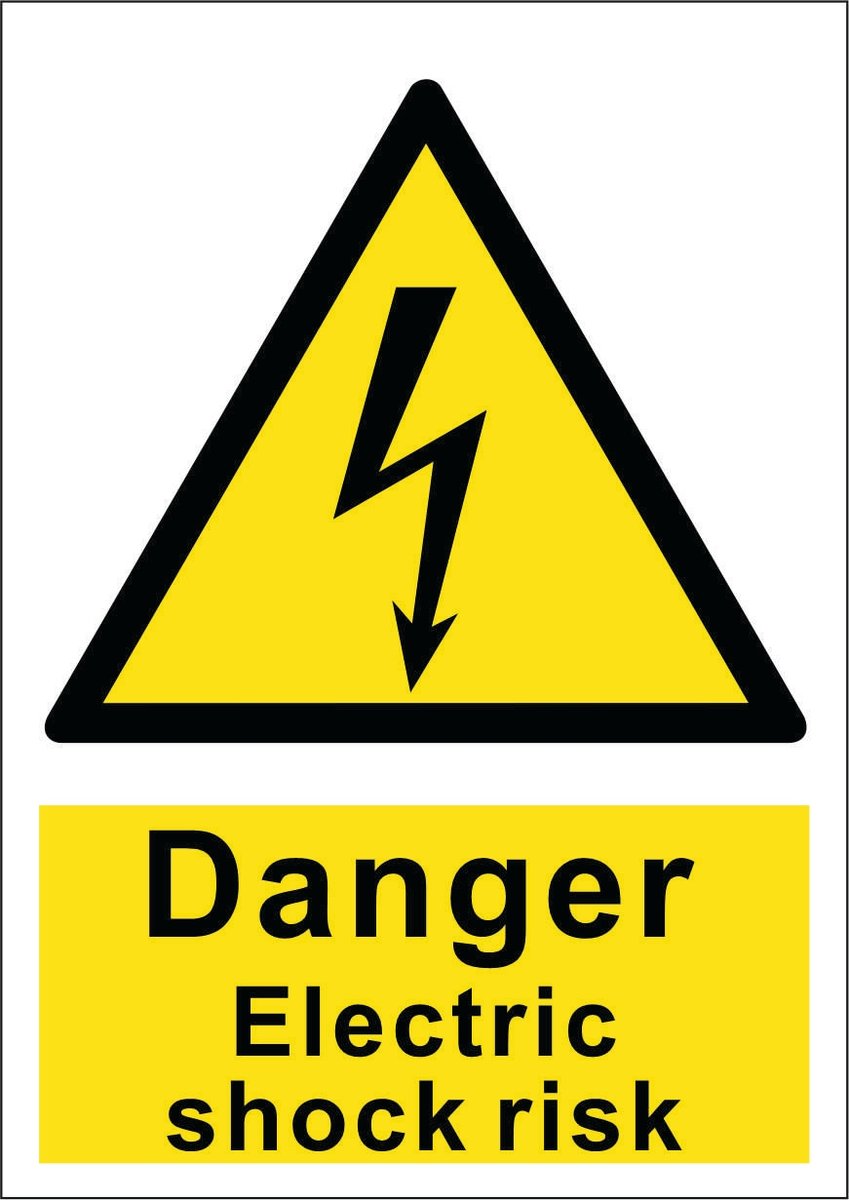 Tabliczka DANGER ELECTRIC SHOCK RISK 15x21cm PCV 1mm