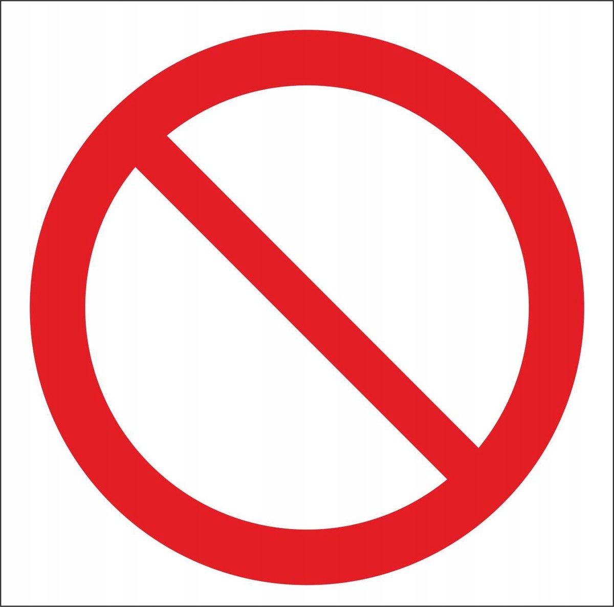 Tabliczka OGÓLNY ZNAK ZAKAZU 15x15cm PCV 1mm