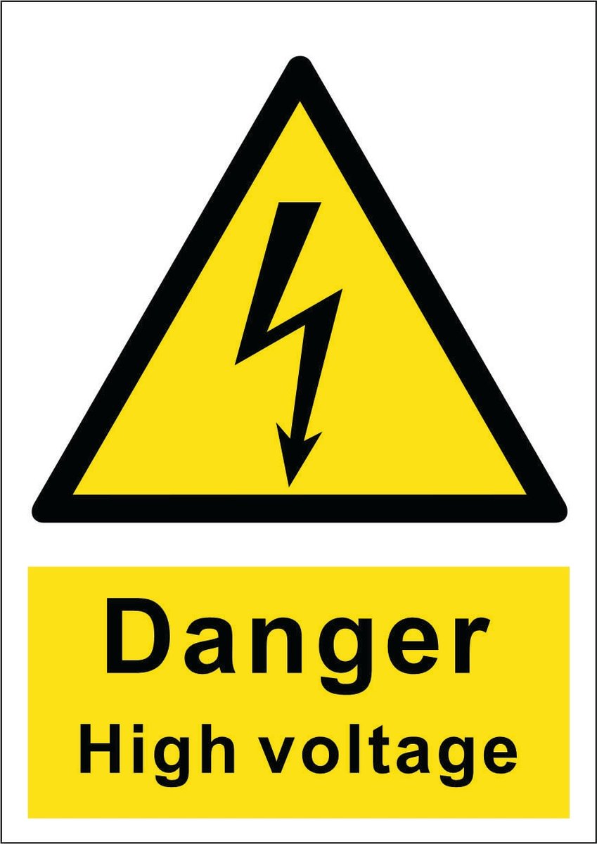 Tabliczka DANGER HIGH VOLTAGE 30x42cm PCV 3mm