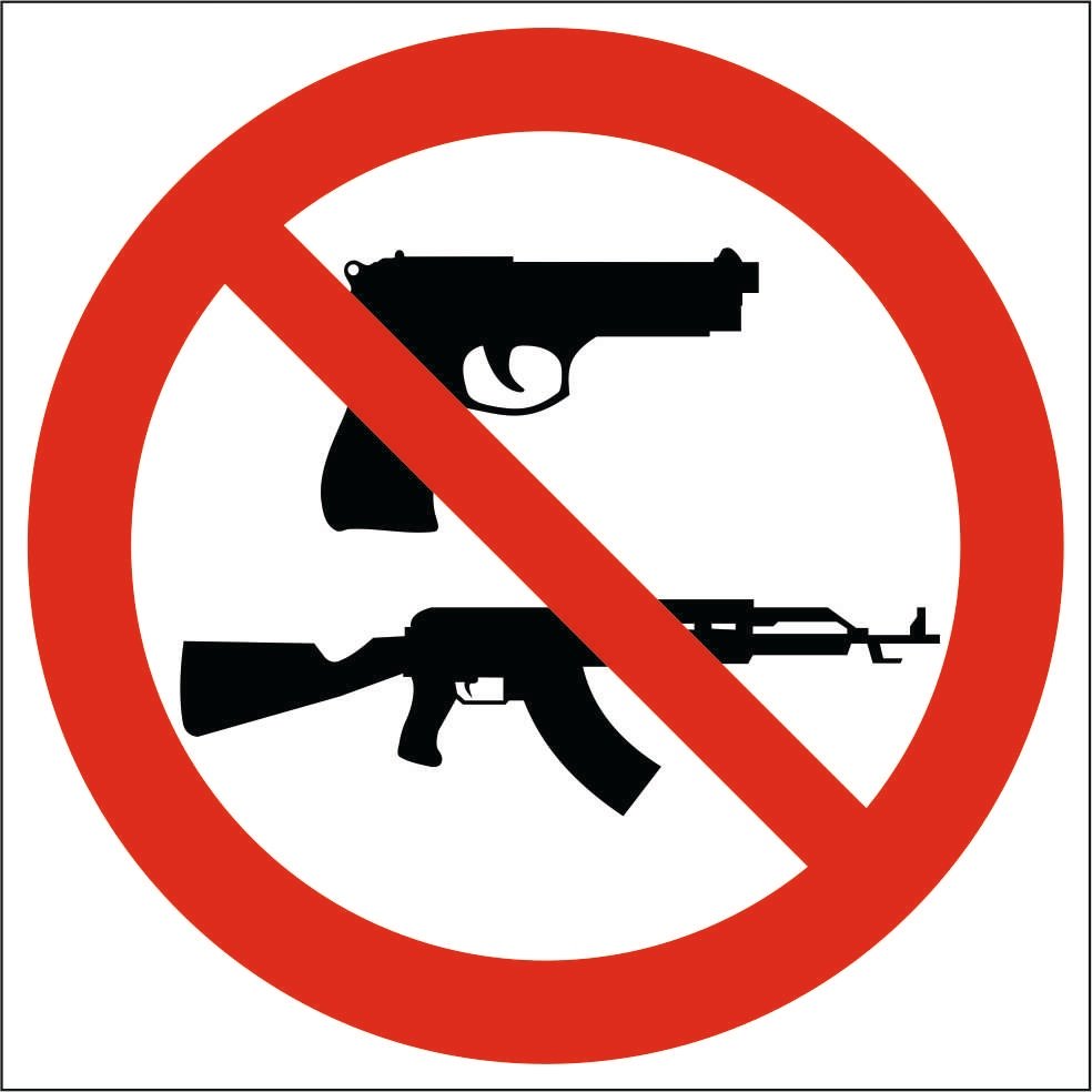 Tabliczka ZAKAZ NOSZENIA BRONI 10x10cm PCV 1mm