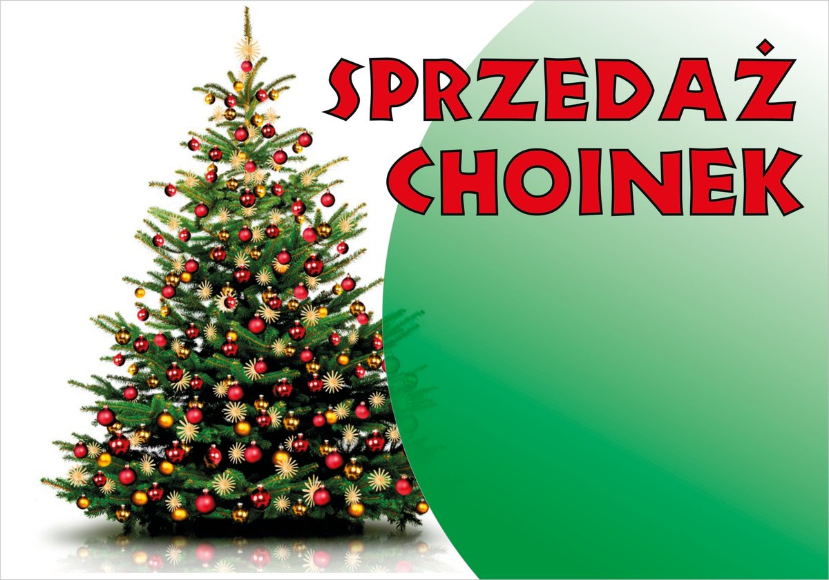Tablica duża SPRZEDAŻ CHOINEK 80x120cm PCV 3mm duża