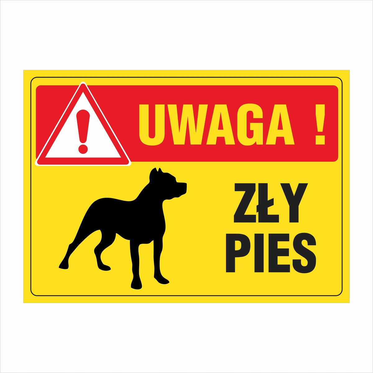 Tablica Uwaga! Zły pies 25x35cm PCV 1mm
