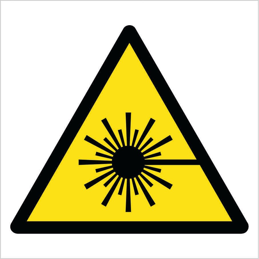 Tabliczka OSTRZEŻENIE PRZED WIĄZKĄ LASEROWĄ 30x30cm PCV 3mm