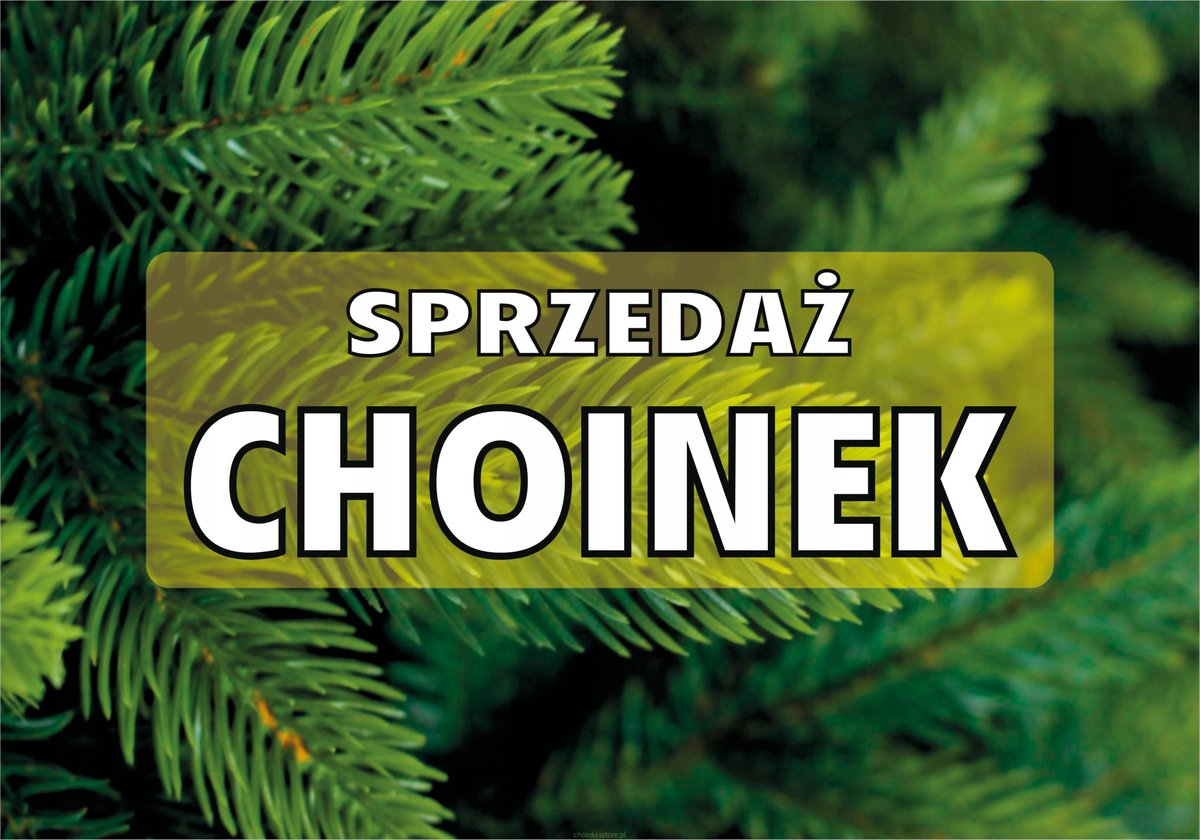 Tablica duża SPRZEDAŻ CHOINEK 60cm x 100cm PCV 3mm duża