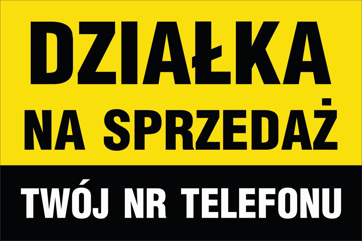 Tablica Szyld DZIAŁKA NA SPRZEDAŻ 60x40cm , GRUBE PCV 5mm