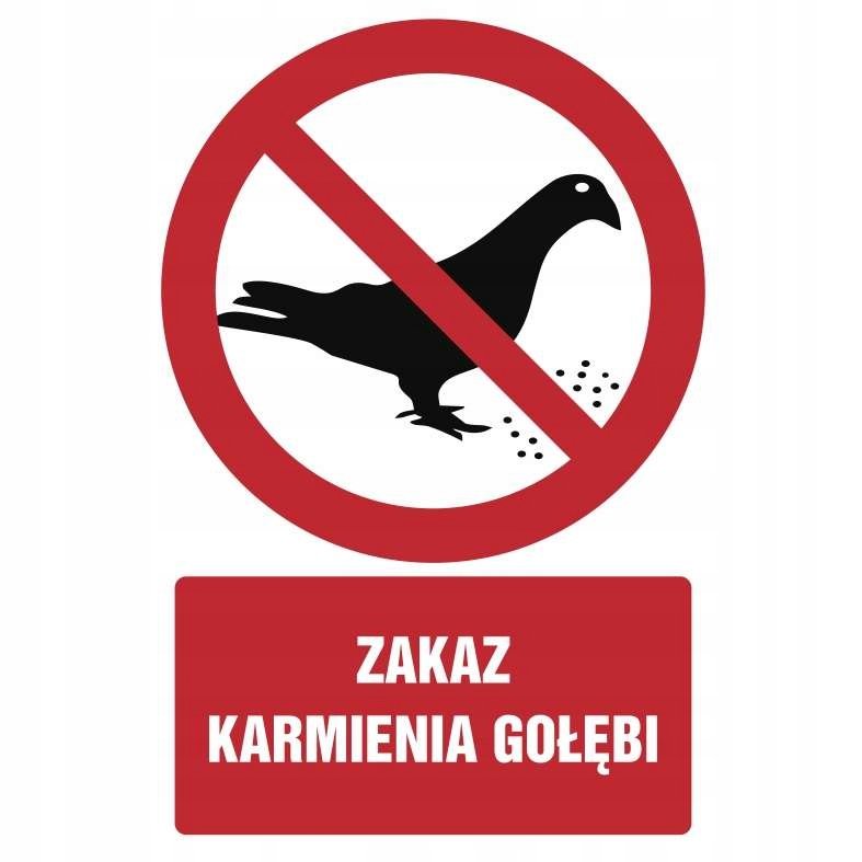 Tablica Zakaz karmienia gołębi 21X30CM PCV 1MM