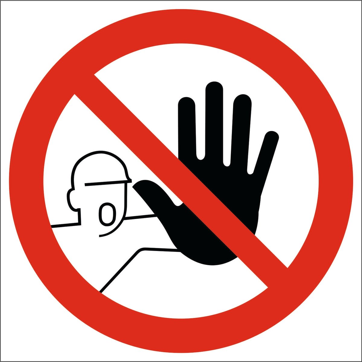 Tabliczka NIEUPOWAŻNIONYM WSTĘP WZBRONIONY 10x10cm PCV 1mm