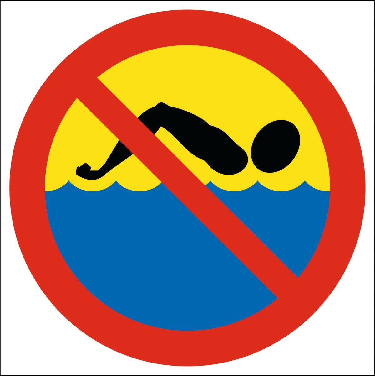 Tabliczka KĄPIEL ZABRONIONA 50x50cm PCV 3mm