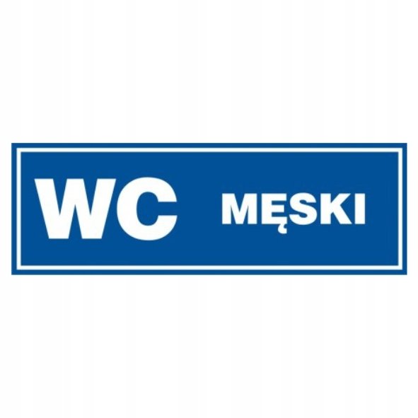 Znak tabliczka WC MĘSKI 10x30cm PCV 1mm tablica