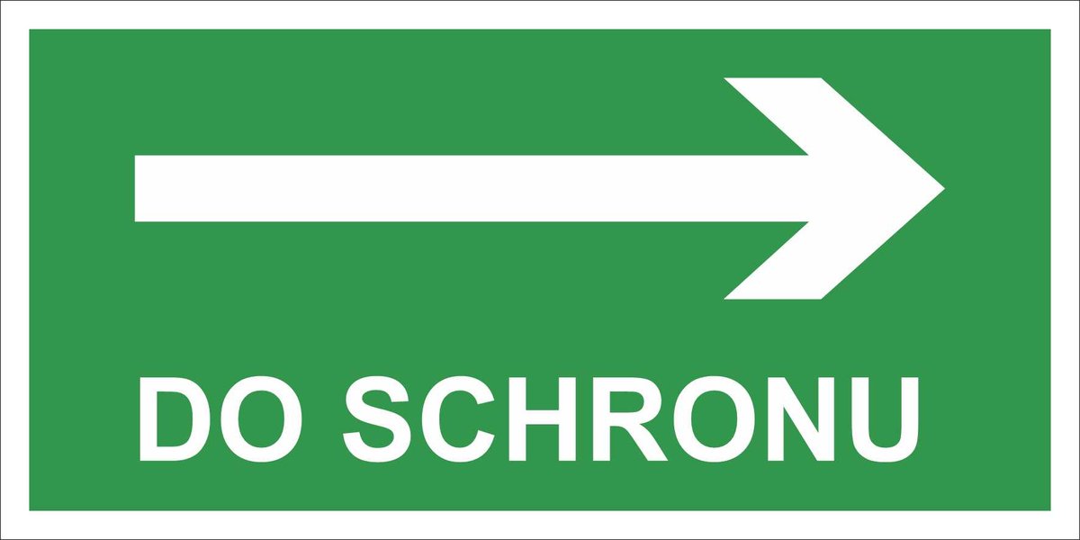Tablica DO SCHRONU w prawo 50x100cm PCV 3mm