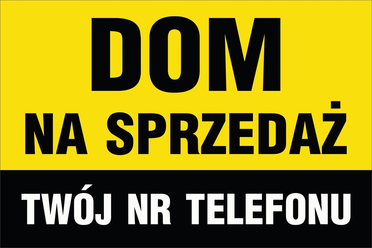 Tablica Szyld DOM NA SPRZEDAŻ 60x40cm , GRUBE PCV 5mm