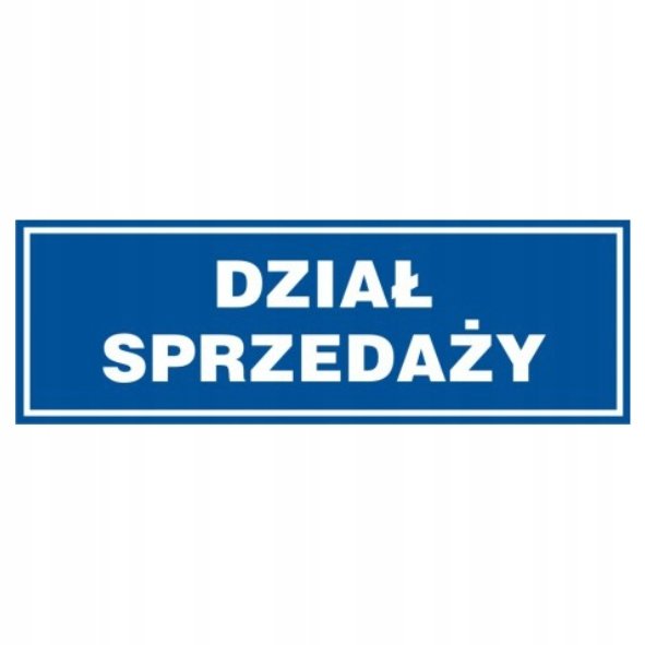 Znak tabliczka DZIAŁ SPRZEDAŻY 10x30cm PCV 1mm tablica