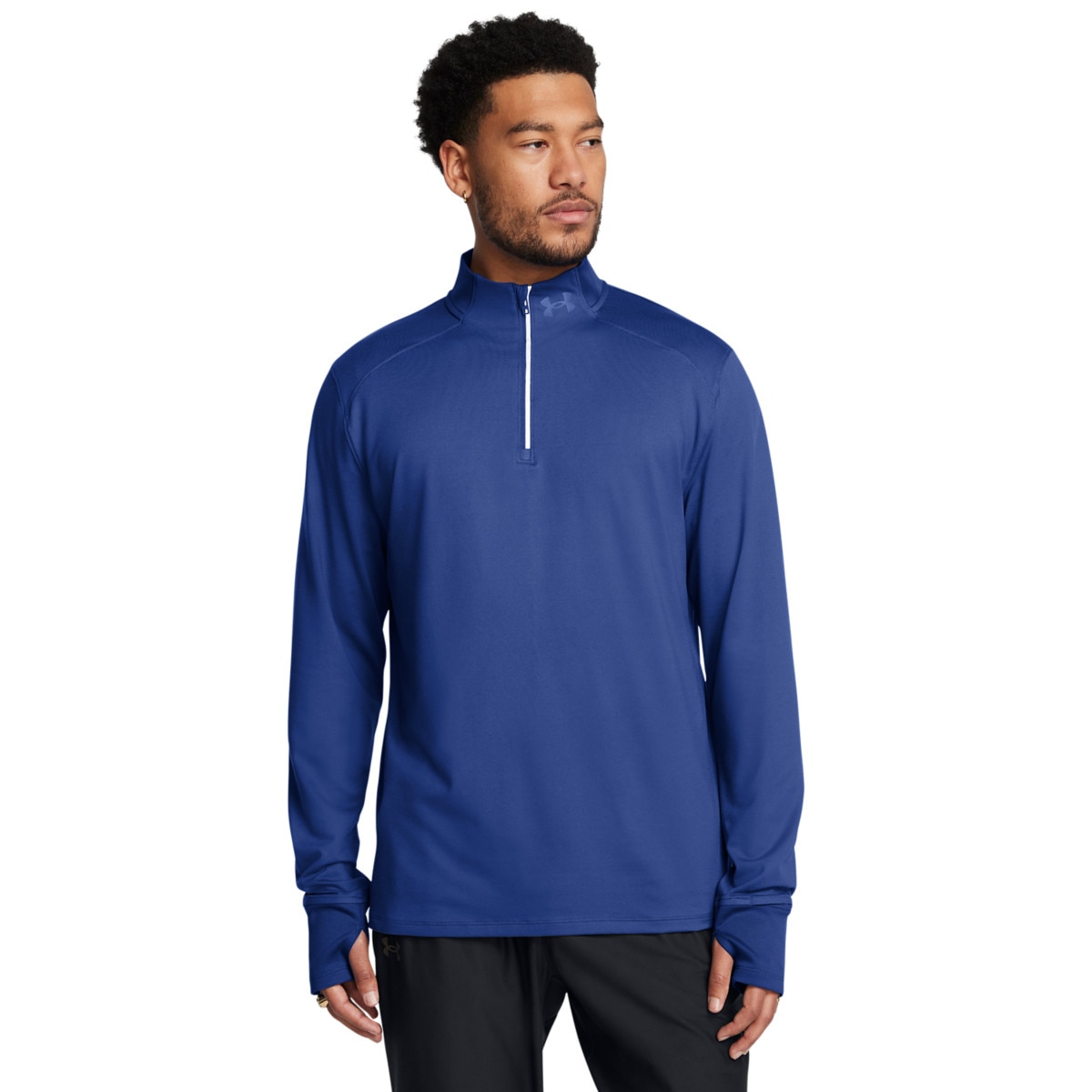 Męski longsleeve do biegania Under Armour UA Launch Pro 1/4 Zip - niebieski - UNDER ARMOUR