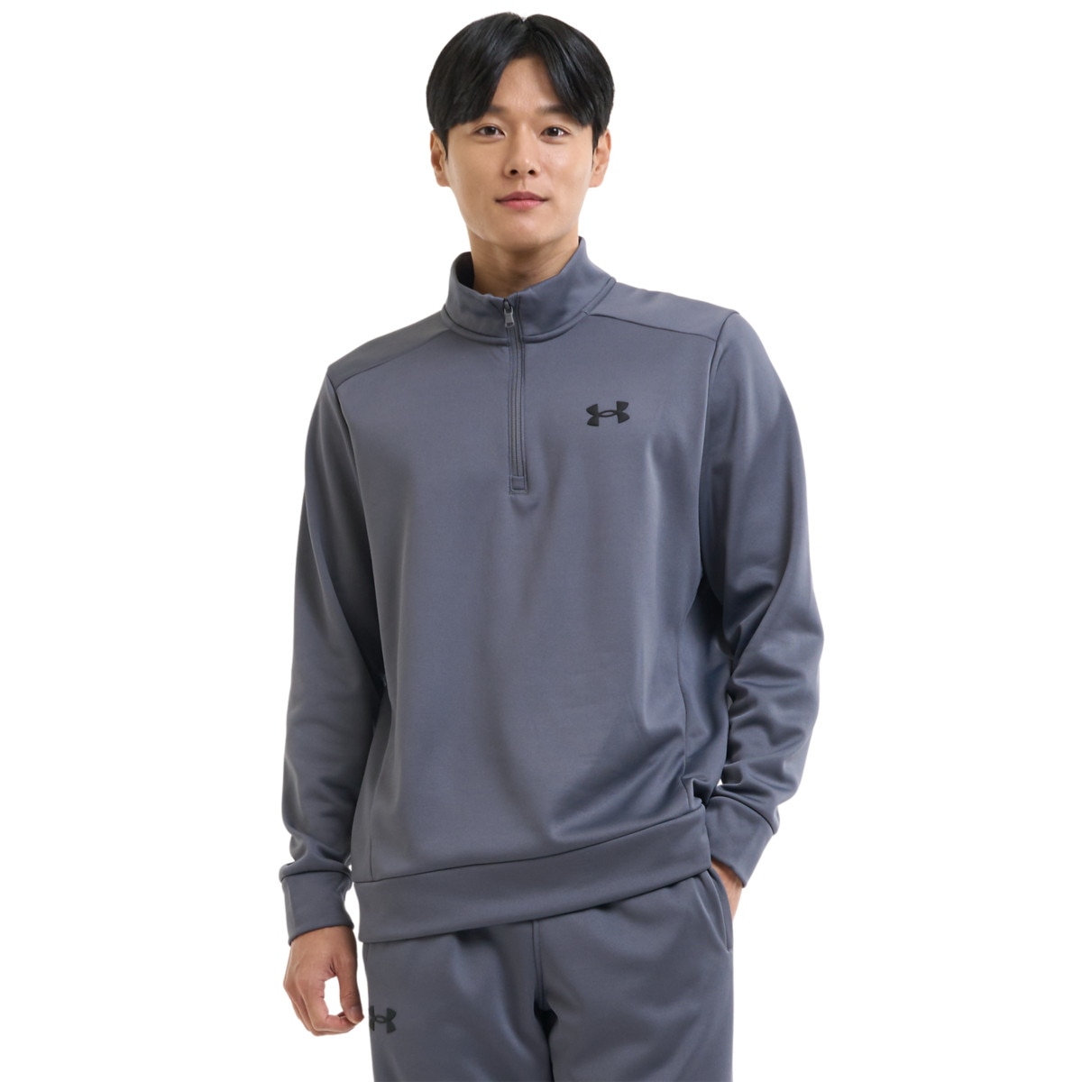 Męska bluza treningowa Under Armour UA Armour Fleece 1/4 Zip - szara - UNDER ARMOUR