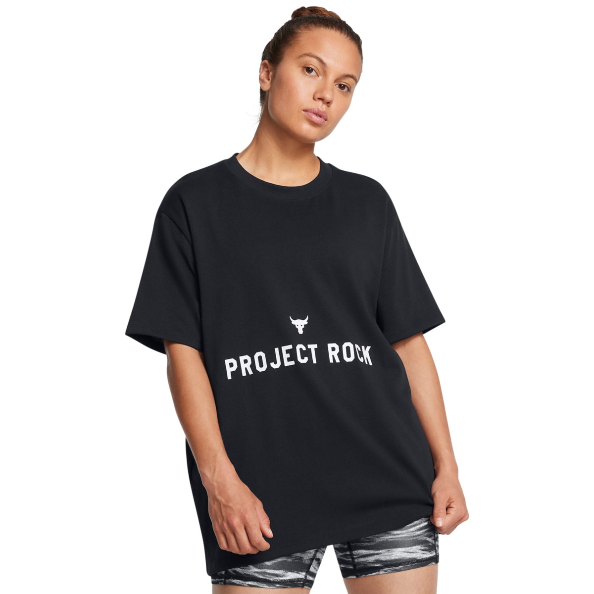 Damska koszulka treningowa Under Armour UA Project Rock W Campus T Q3 - czarna - UNDER ARMOUR