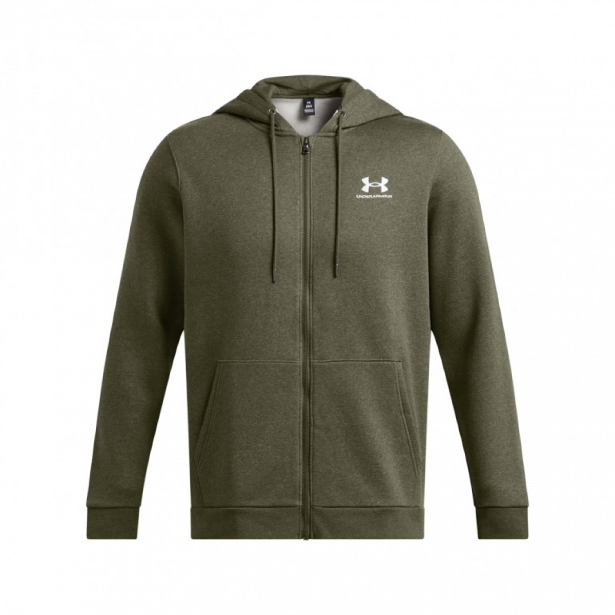 Męska bluza dresowa rozpinana z kapturem Under Armour UA Essential Fleece Fz Hood - oliwkowa/khaki - UNDER ARMOUR
