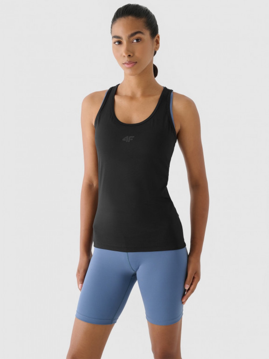 Damski top treningowy 4F 4FWAW24TFSLF411 - czarny