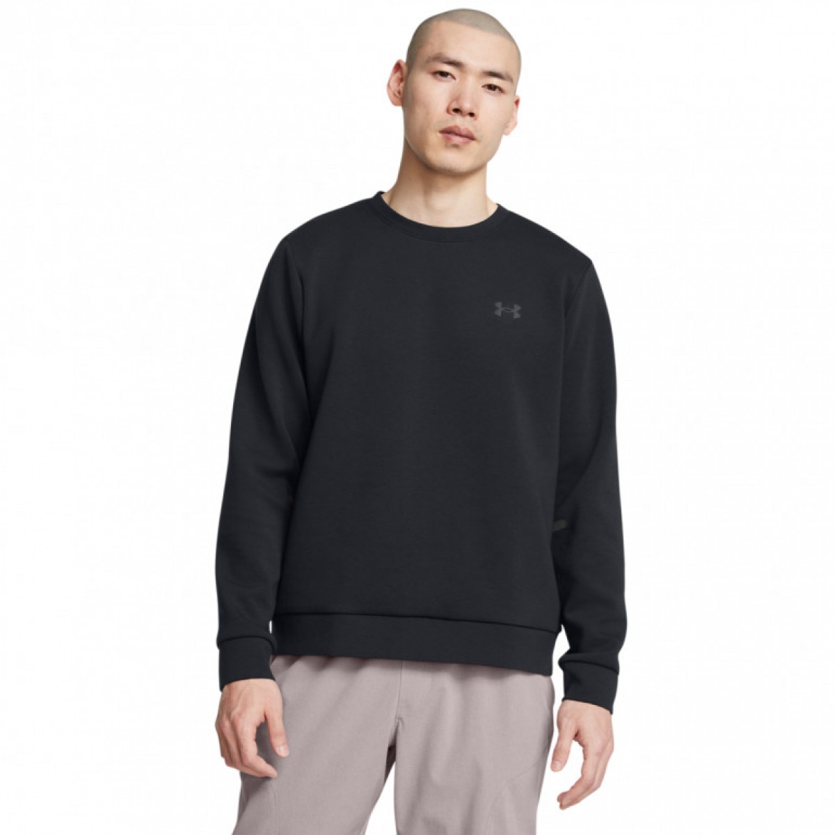 Męska bluza dresowa  nierozpinana bez kaptura Under Armour UA Unstoppable Flc Crew Eu - czarna - UNDER ARMOUR