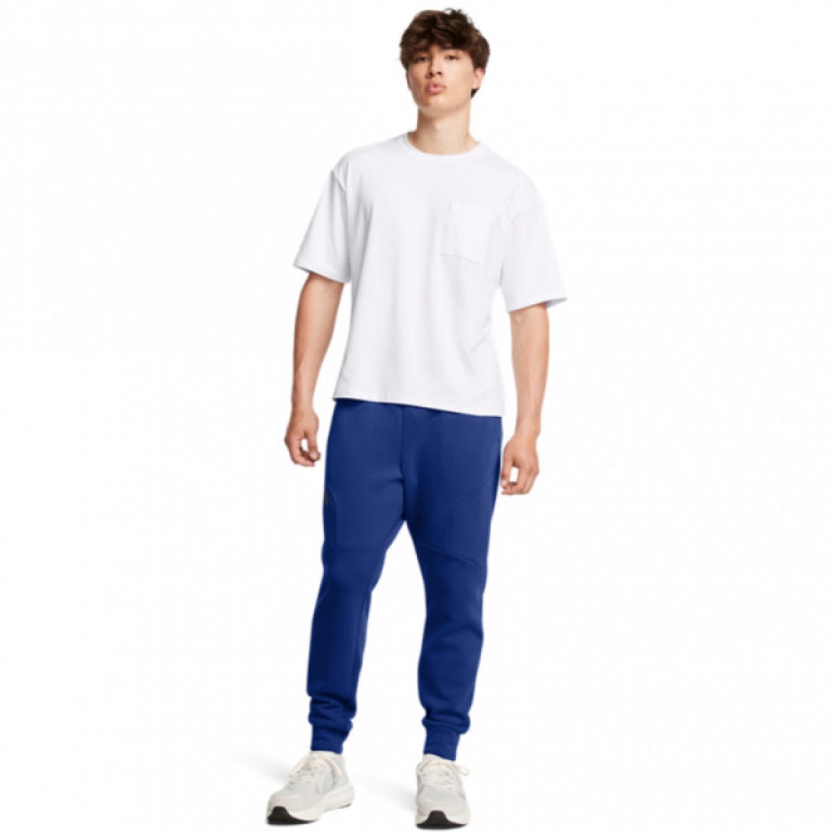 Męskie spodnie treningowe Under Armour UA Unstoppable Flc Jgr Eu - niebieskie - UNDER ARMOUR