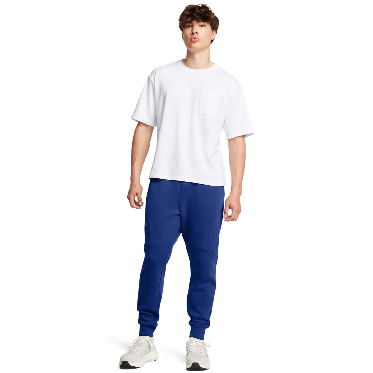 Męskie spodnie treningowe Under Armour UA Unstoppable Flc Jgr Eu - niebieskie - UNDER ARMOUR