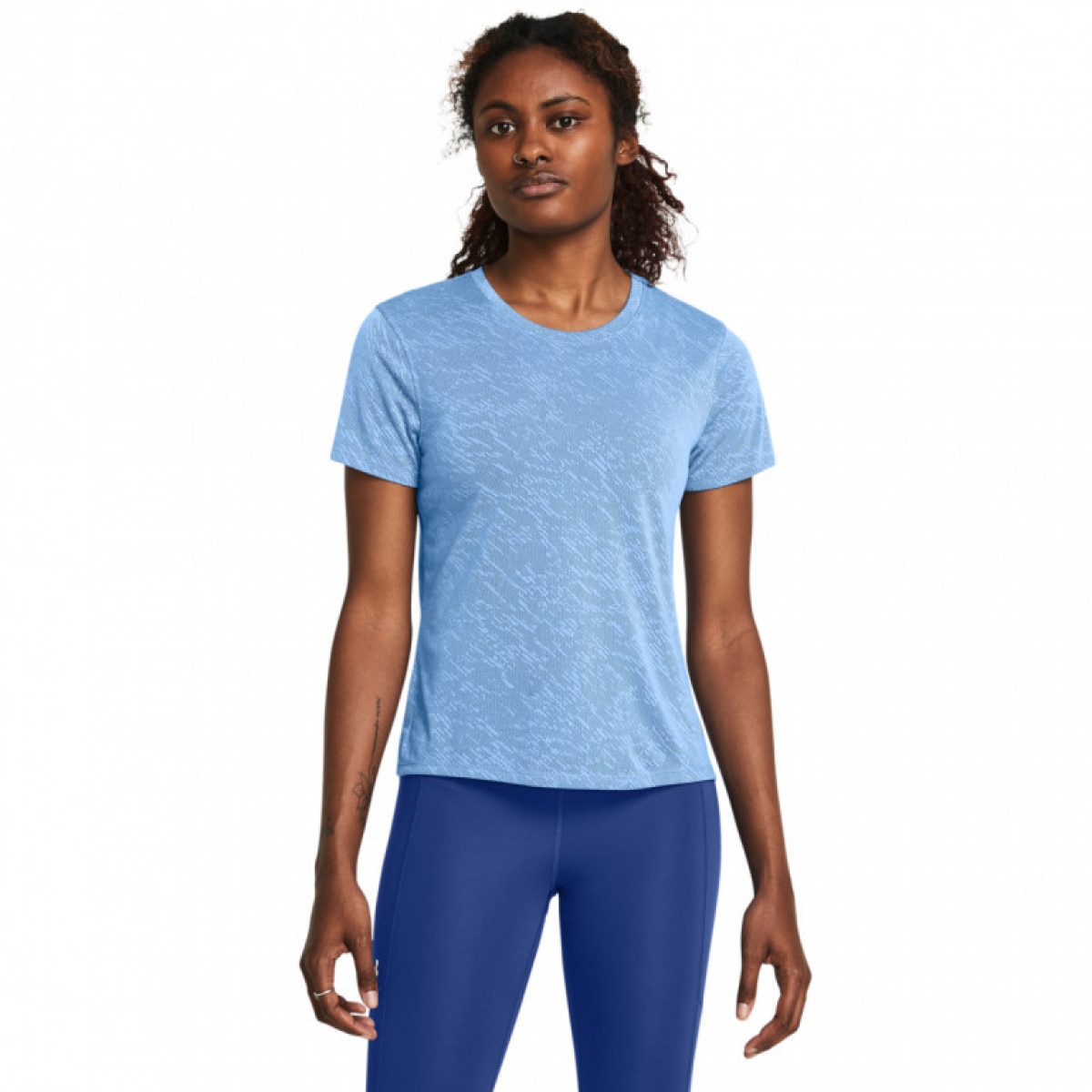 Damska koszulka do biegania Under Armour UA Launch Camo Shortsleeve - niebieska - UNDER ARMOUR