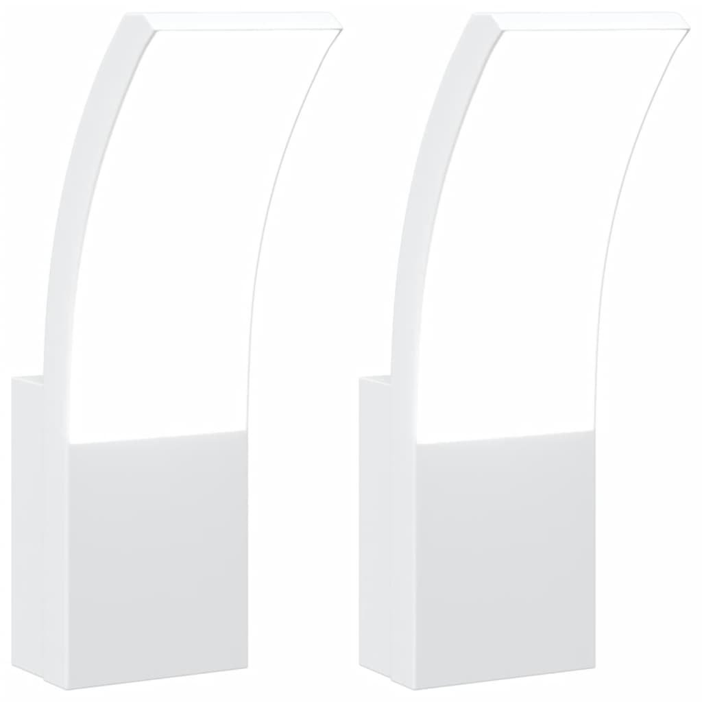 vidaXL Kinkiety zewnętrzne LED, 2 szt., białe, odlewane aluminium