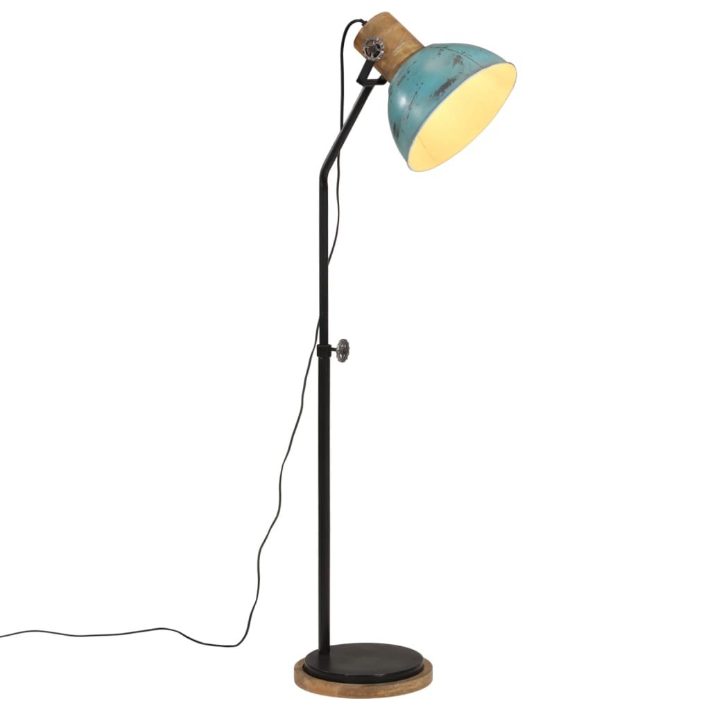 vidaXL Lampa stojąca, 25 W, postarzany niebieski, 30x30x100-150cm, E27
