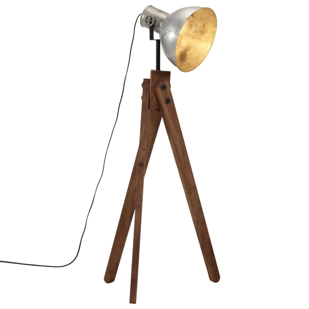 vidaXL Lampa stojąca, 25 W, srebro vintage, 45x45x120 cm, E27