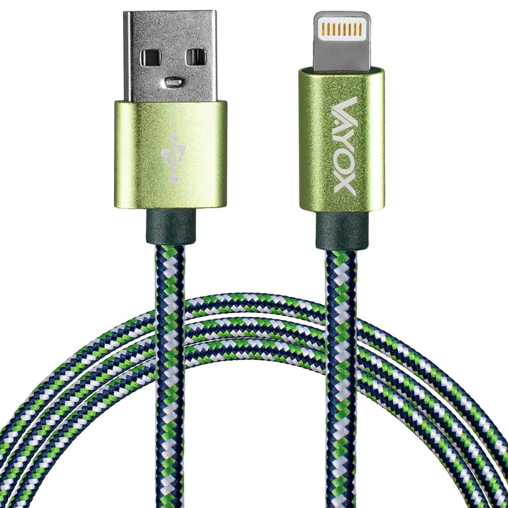 Kabel  USB - lightning zielony 1,5m VA0147 Vayox