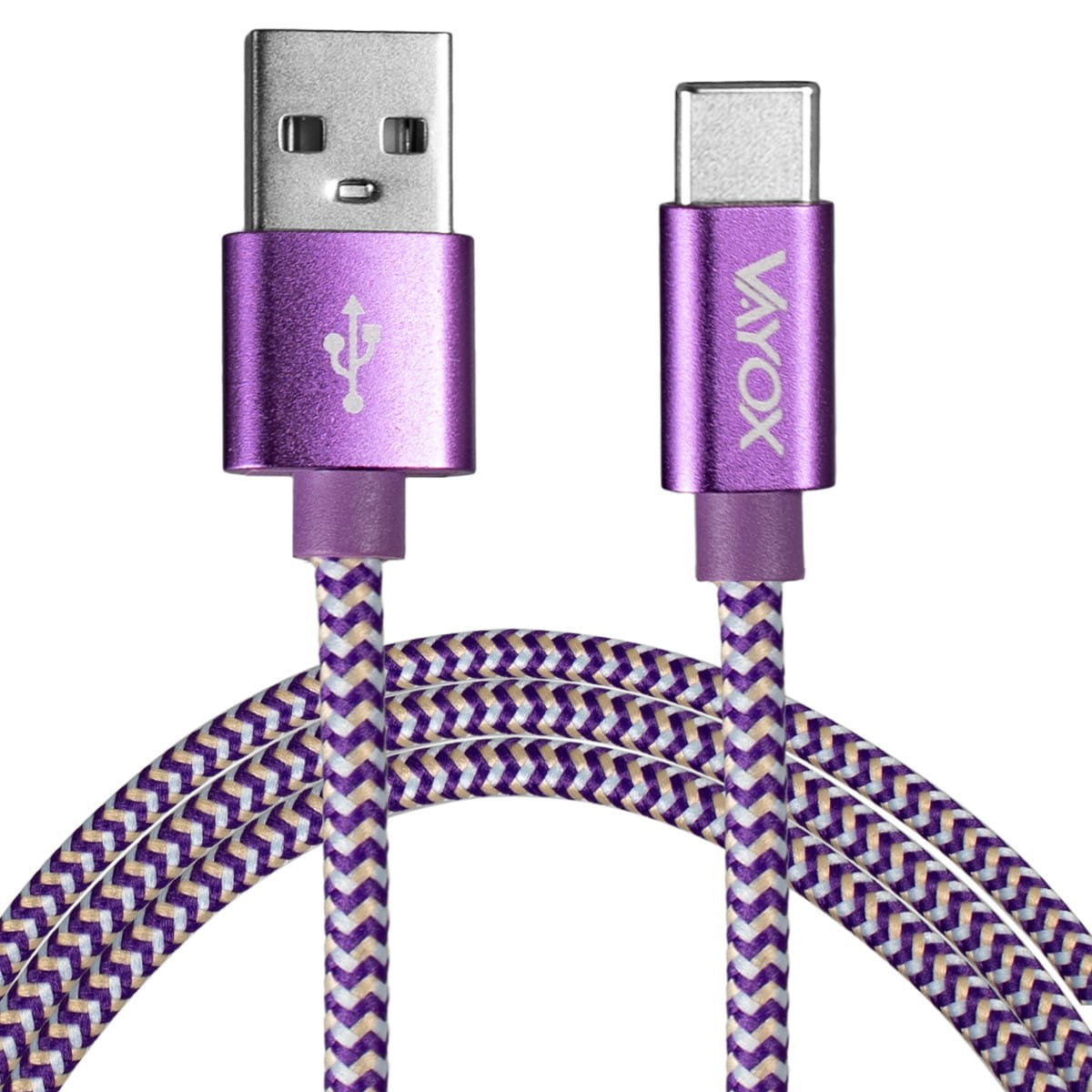 Kabel USB - USB-C fioletowy 1,5m VA0146 Vayox