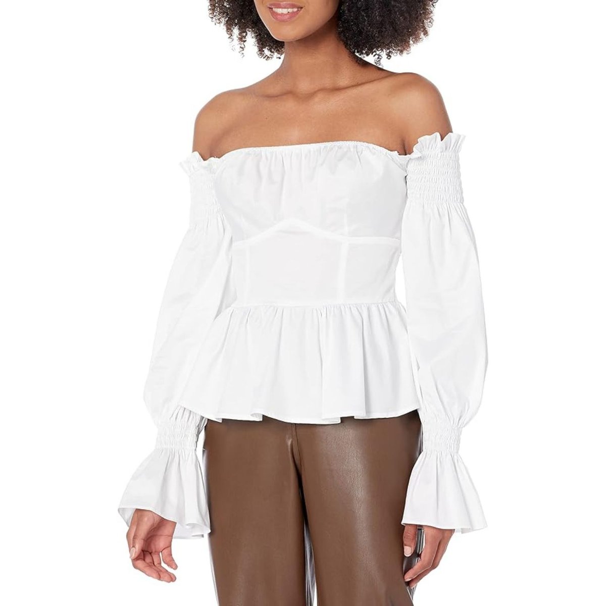 Bluzka damska Guess Off Shldr hiszpanka z baskiną-XS