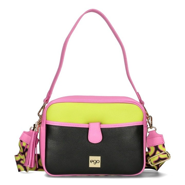 Torebka Damska EGO Na Ramię Listonoszka Pojemna Skóra Naturalna Kolorowa