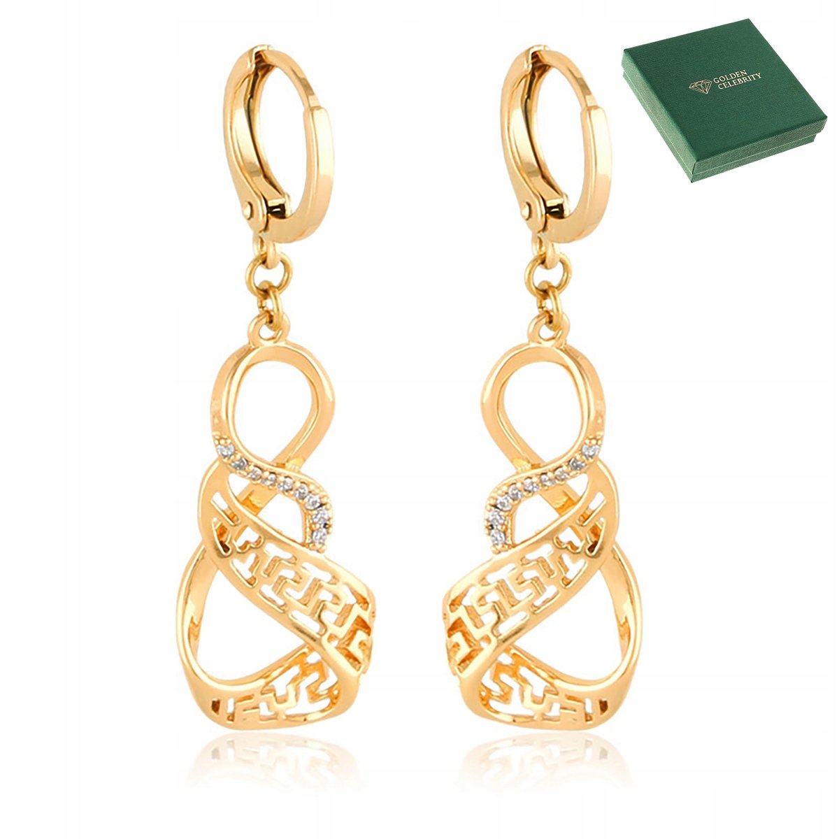 POZŁACANE KOLCZYKI ZE STALI CHIRURGICZNEJ 18 KARATÓW ZŁOTE + DARMOWE PUDEŁKO