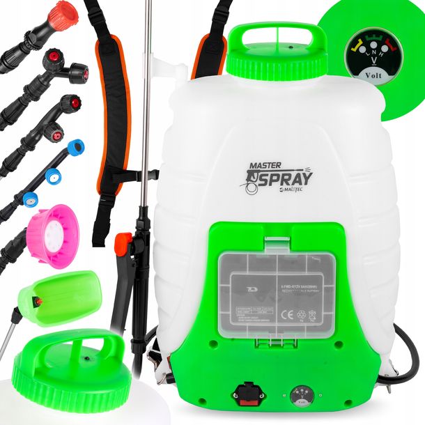 Opryskiwacz Ogrodowy Elektryczny Akumulatorowy Plecakowy 18l Zestaw