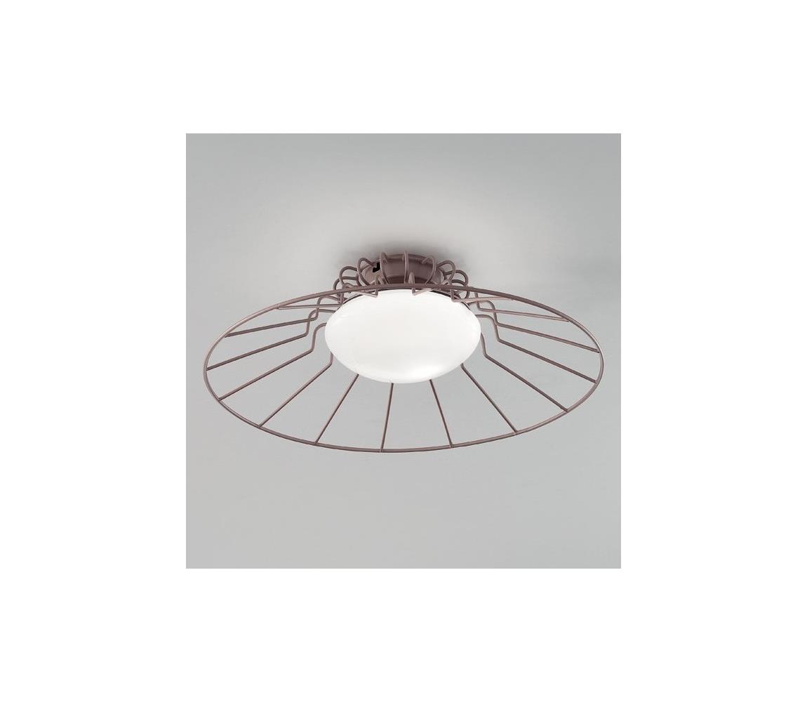SIRU - Lampa sufitowa SUNRISE 1xGX53/10W/230V brązowa/biała szkło weneckie