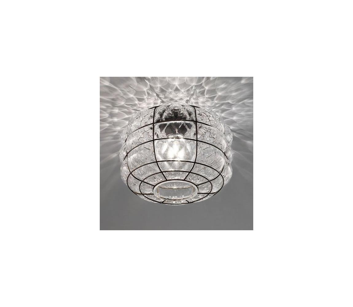 SIRU - Lampa sufitowa TERRA 1xE27/60W/230V czarna/przezroczysta azkło weneckie